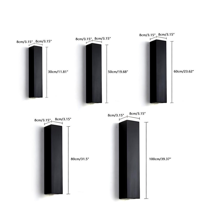Rectangular Up Down Wall Sconce - Outdoor Waterproof Exterior Light Fixture, Modern Minimalist Design