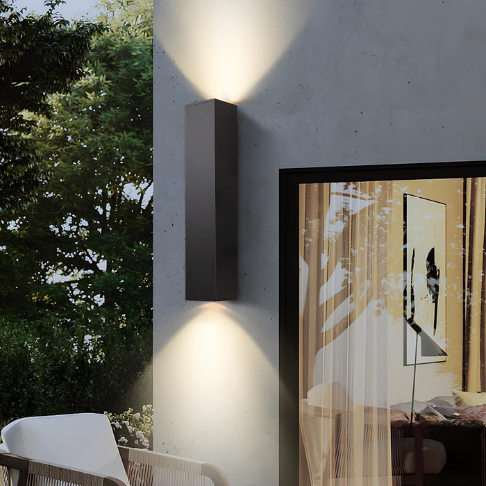 Rectangular Up Down Wall Sconce - Outdoor Waterproof Exterior Light Fixture, Modern Minimalist Design