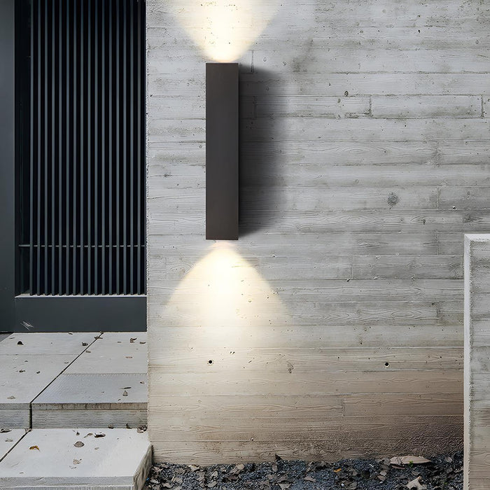 Rectangular Up Down Wall Sconce - Outdoor Waterproof Exterior Light Fixture, Modern Minimalist Design