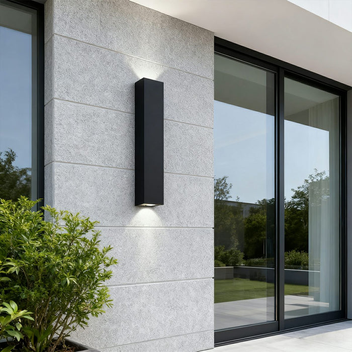 Rectangular Up Down Wall Sconce - Outdoor Waterproof Exterior Light Fixture, Modern Minimalist Design