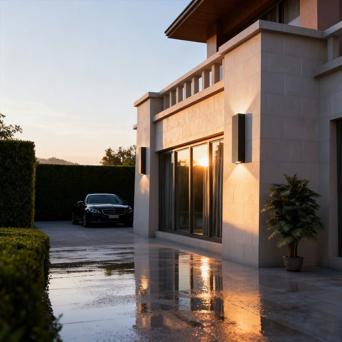 Rectangular Up Down Wall Sconce - Outdoor Waterproof Exterior Light Fixture, Modern Minimalist Design