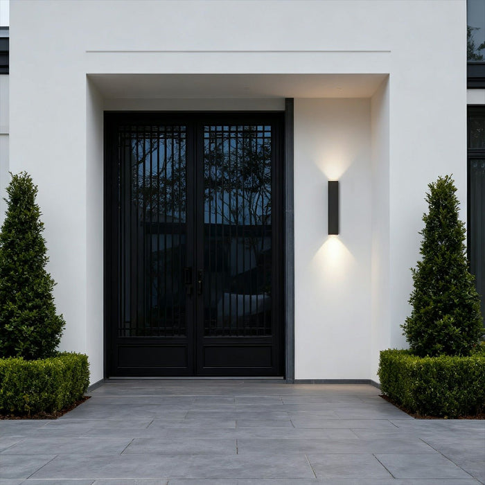 Rectangular Up Down Wall Sconce - Outdoor Waterproof Exterior Light Fixture, Modern Minimalist Design