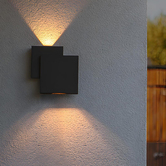 Waterproof Outdoor Square Up and Down Exterior Wall Light - Adjustable Beam, Modern Design, All-Weather Performance