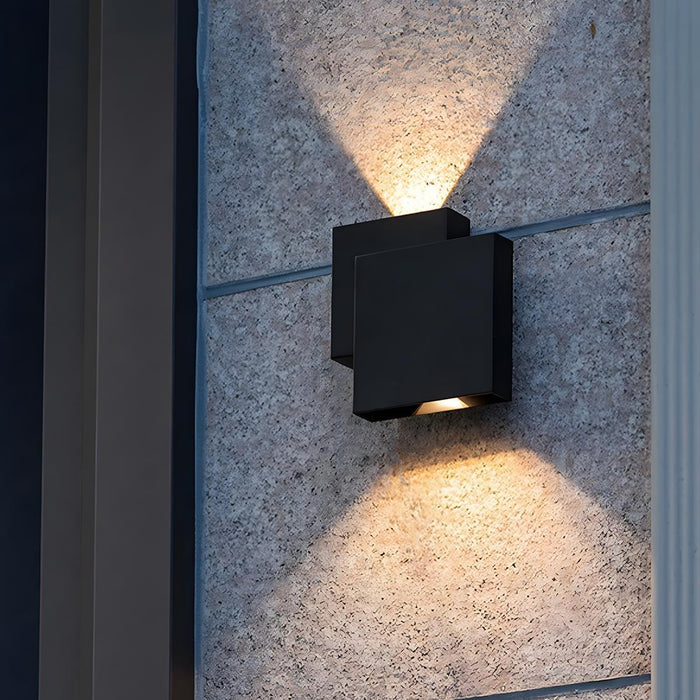 Waterproof Outdoor Square Up and Down Exterior Wall Light - Adjustable Beam, Modern Design, All-Weather Performance