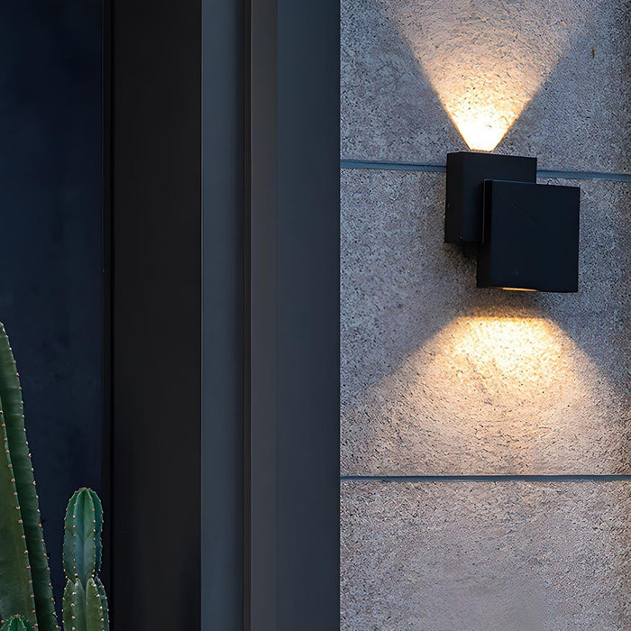 Waterproof Outdoor Square Up and Down Exterior Wall Light - Adjustable Beam, Modern Design, All-Weather Performance