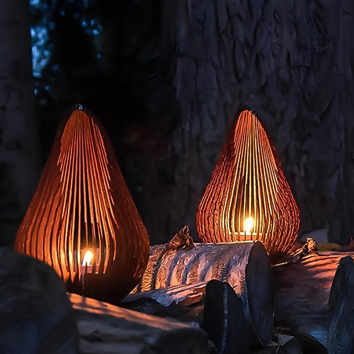 Waterproof Outdoor Steel Tulip Tea Light Candleholders - Garden Patio Decor, Pathway Lighting
