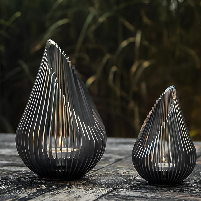 Waterproof Outdoor Steel Tulip Tea Light Candleholders - Garden Patio Decor, Pathway Lighting