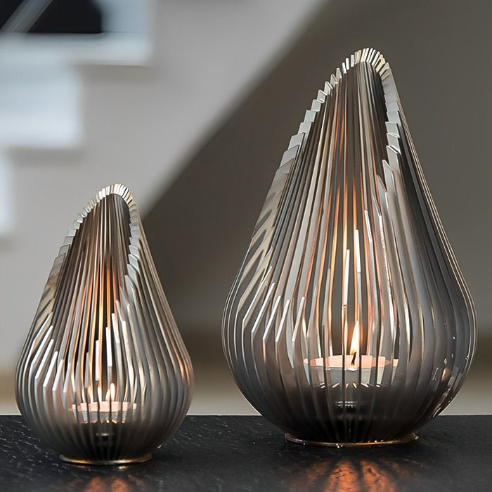Waterproof Outdoor Steel Tulip Tea Light Candleholders - Garden Patio Decor, Pathway Lighting