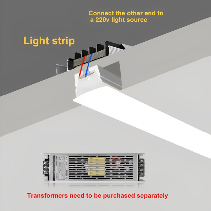 Recessed LED Strip, Flexible Silicone 24V Linear Light, Waterproof Outdoor/Indoor Accent Lighting