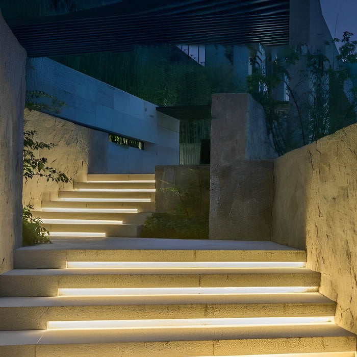 Flexible Recessed LED Strip Light, IP68 Waterproof, Outdoor Indoor Linear Accent for Stair/Garden/Patio, DC24V