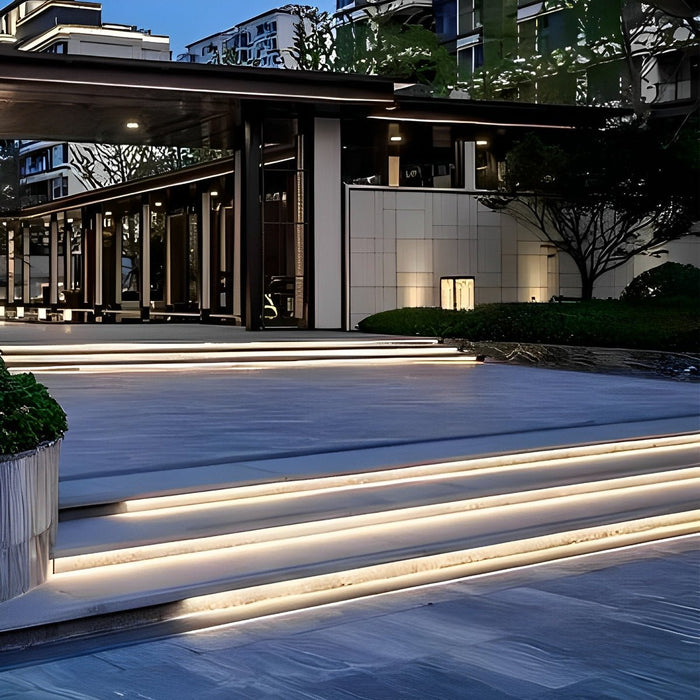 Flexible Recessed LED Strip Light, IP68 Waterproof, Outdoor Indoor Linear Accent for Stair/Garden/Patio, DC24V
