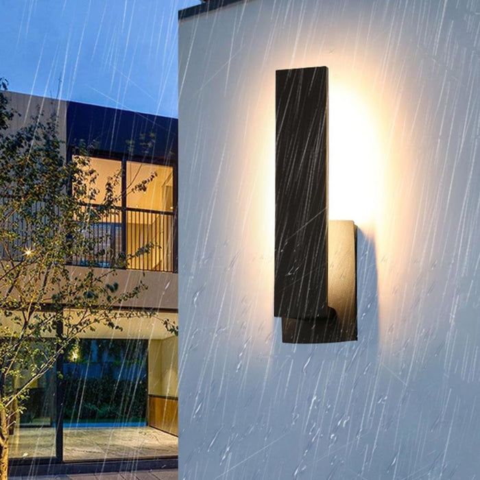 Modern LED Outdoor Wall Sconce, Waterproof IP54, Hardwired Aluminum Exterior Light for Patio/Porch/Yard