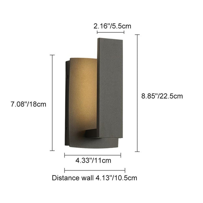 Modern LED Outdoor Wall Sconce, Waterproof IP54, Hardwired Aluminum Exterior Light for Patio/Porch/Yard