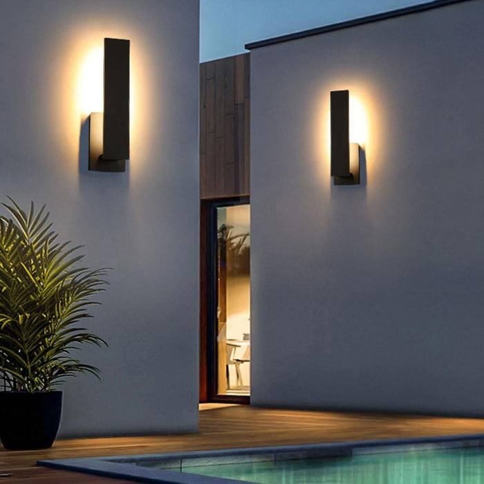 Modern LED Outdoor Wall Sconce, Waterproof IP54, Hardwired Aluminum Exterior Light for Patio/Porch/Yard
