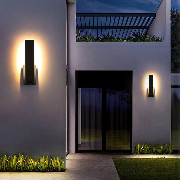 Modern LED Outdoor Wall Sconce, Waterproof IP54, Hardwired Aluminum Exterior Light for Patio/Porch/Yard