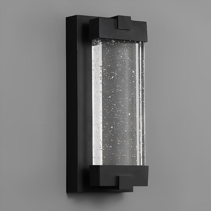 Dusk to Dawn Waterproof Outdoor LED Wall Sconce, Modern Crystal Rectangle Design for Patio/Porch/Entryway