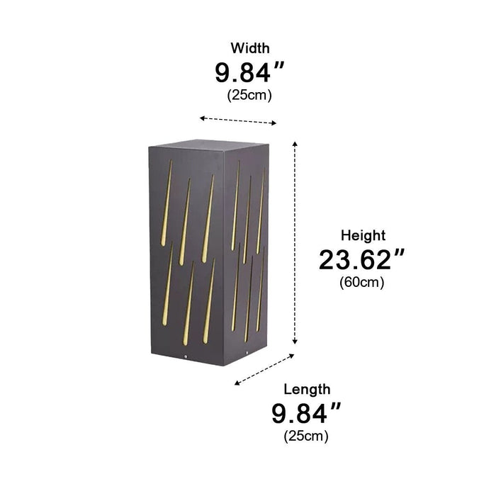 Waterproof Rectangular Meteor LED Outdoor Landscape Lighting, Architectural Accent, Pathway Illumination for Garden/Yard/Patio
