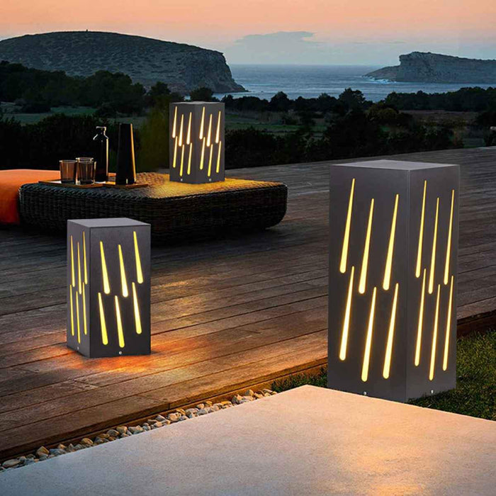 Waterproof Rectangular Meteor LED Outdoor Landscape Lighting, Architectural Accent, Pathway Illumination for Garden/Yard/Patio