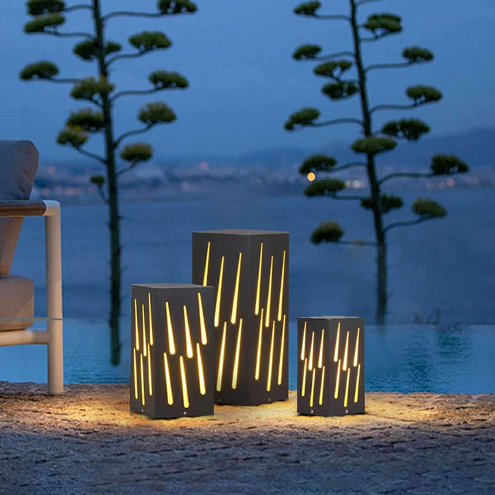 Waterproof Rectangular Meteor LED Outdoor Landscape Lighting, Architectural Accent, Pathway Illumination for Garden/Yard/Patio