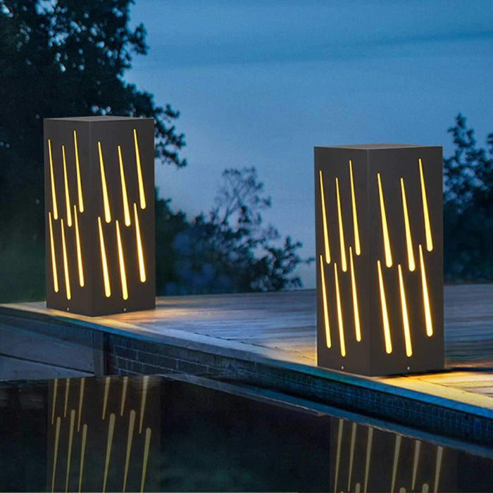 Waterproof Rectangular Meteor LED Outdoor Landscape Lighting, Architectural Accent, Pathway Illumination for Garden/Yard/Patio