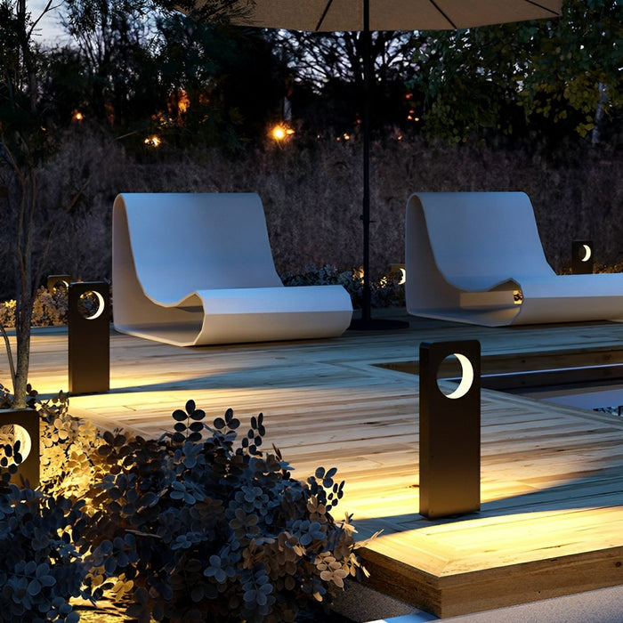 Outdoor LED Landscape Light, Waterproof IP65, Warm White 3000K, Modern Rectangular Ring Design for Garden/Patio/Yard