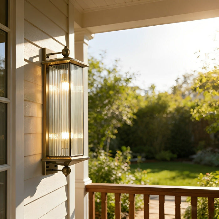 Solar Outdoor Wall Sconce, Rustic Copper LED Porch Light, IP65 Waterproof, Dusk to Dawn, Patio/Yard/Corridor