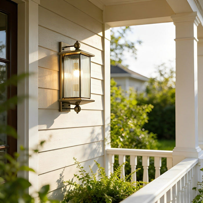 Solar Outdoor Wall Sconce, Rustic Copper LED Porch Light, IP65 Waterproof, Dusk to Dawn, Patio/Yard/Corridor