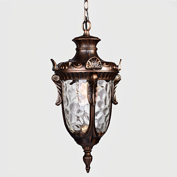 Rustic Modern Outdoor Pendant Light, Waterproof Hanging Lantern, Adjustable Chain for Patio/Porch/Yard