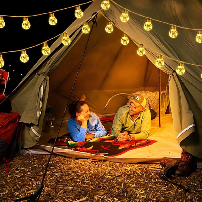 Solar Retro Filament LED String Lights, Waterproof IP55, Outdoor Garden/Patio/Yard