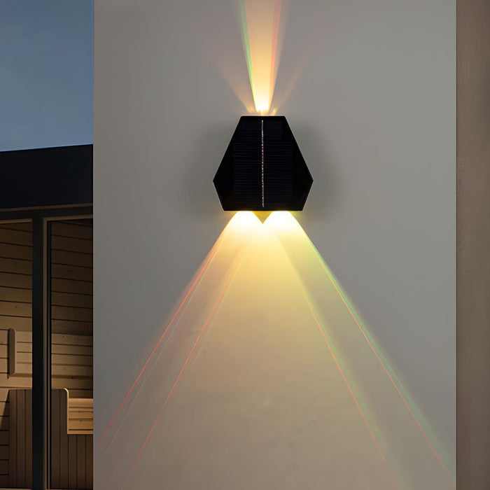 Solar Up/Down Wall Washer Light, Waterproof LED Outdoor Sconce for Porch, Garden, Patio/Yard, Multi-Color Temperature, IP65