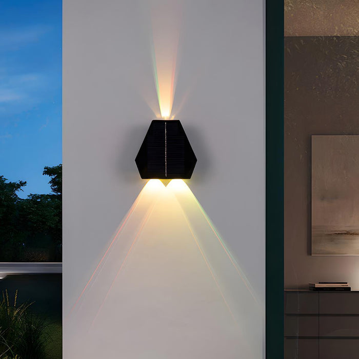 Solar Up/Down Wall Washer Light, Waterproof LED Outdoor Sconce for Porch, Garden, Patio/Yard, Multi-Color Temperature, IP65