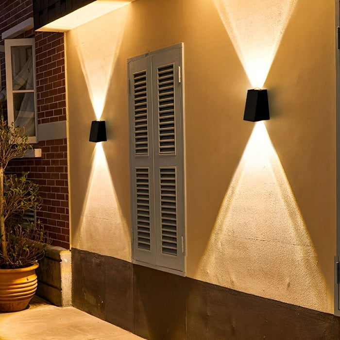 Solar Up/Down Wall Washer Light, Waterproof LED Outdoor Sconce for Porch, Garden, Patio/Yard, Multi-Color Temperature, IP65