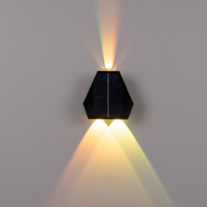 Solar Up/Down Wall Washer Light, Waterproof LED Outdoor Sconce for Porch, Garden, Patio/Yard, Multi-Color Temperature, IP65