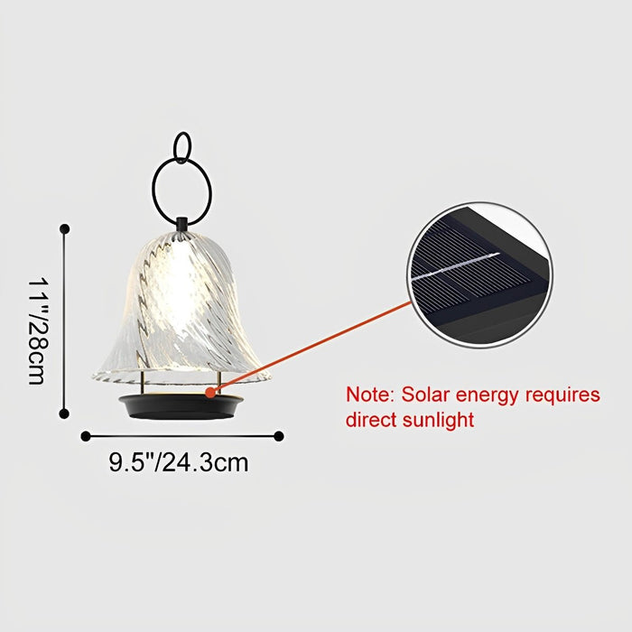 Solar Waterproof Bell Hanging Light, Wind Chime, Outdoor Decorative Ambiance for Porch/Garden/Patio