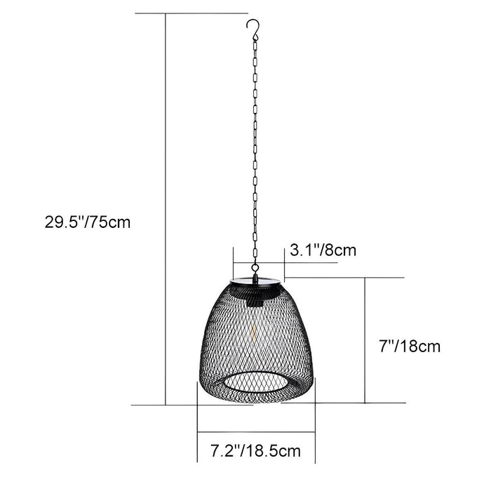 Solar Bell Shaped Outdoor Pendant Light, Waterproof Garden/Patio/Porch Lantern, Dusk to Dawn Rattan/Iron Chandelier, Easy Install
