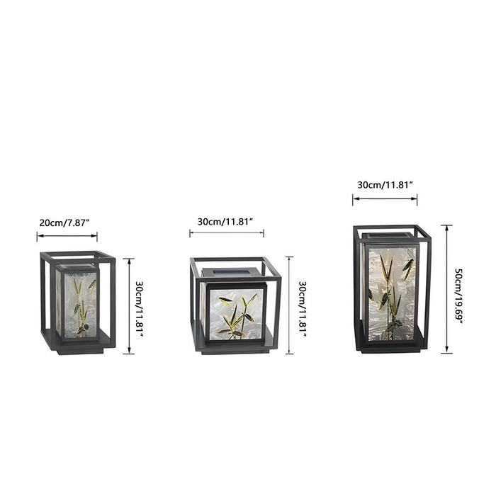 Solar Dusk to Dawn Post Light, Waterproof Ice Cracked Glass, 3 Color Modes for Garden/Yard/Patio/Entryway