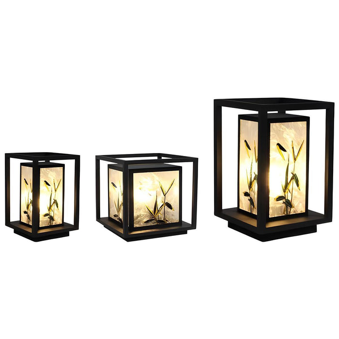 Solar Dusk to Dawn Post Light, Waterproof Ice Cracked Glass, 3 Color Modes for Garden/Yard/Patio/Entryway