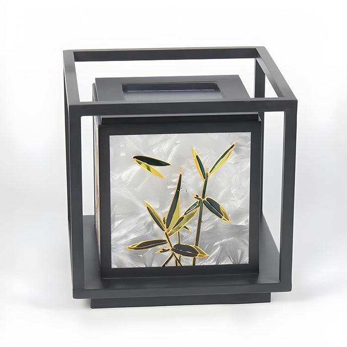 Solar Dusk to Dawn Post Light, Waterproof Ice Cracked Glass, 3 Color Modes for Garden/Yard/Patio/Entryway