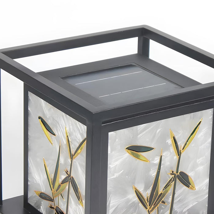Solar Dusk to Dawn Post Light, Waterproof Ice Cracked Glass, 3 Color Modes for Garden/Yard/Patio/Entryway