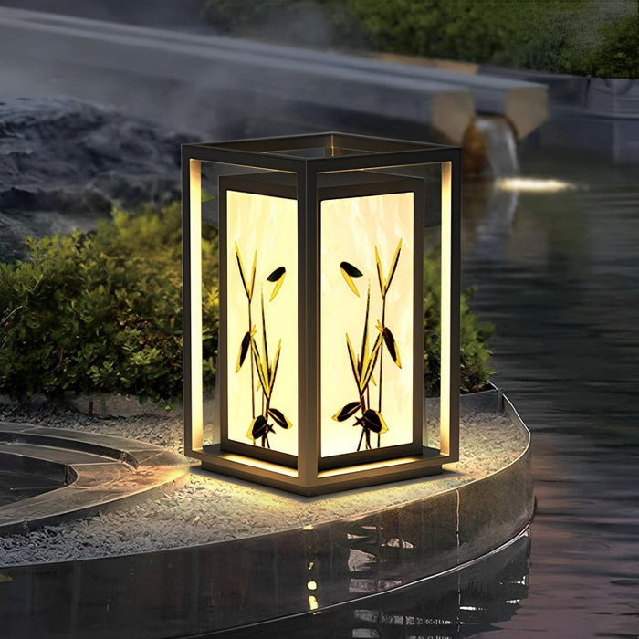 Solar Dusk to Dawn Post Light, Waterproof Ice Cracked Glass, 3 Color Modes for Garden/Yard/Patio/Entryway