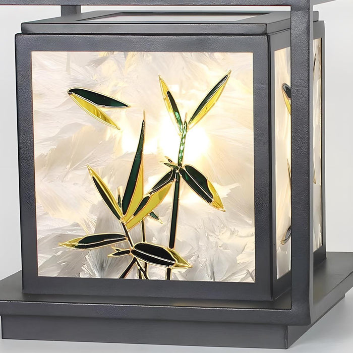 Solar Dusk to Dawn Post Light, Waterproof Ice Cracked Glass, 3 Color Modes for Garden/Yard/Patio/Entryway