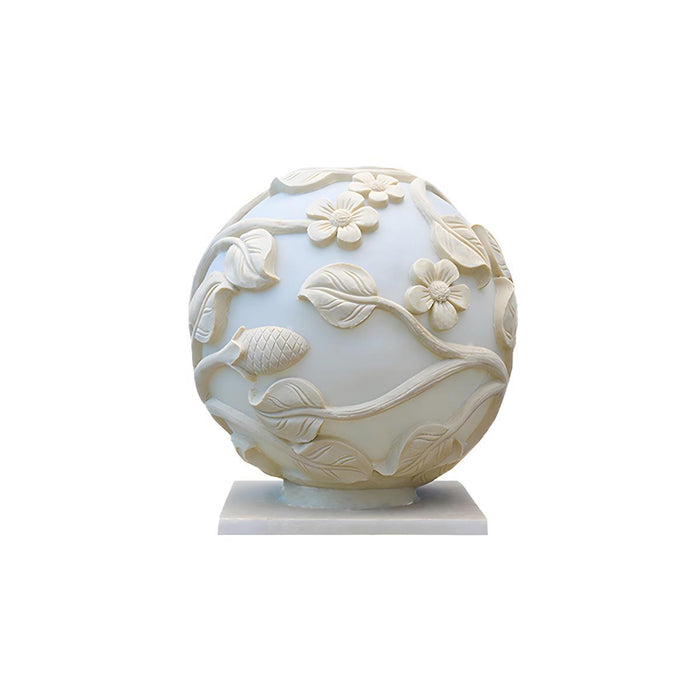 Solar Globe Hollow Leaves LED Outdoor Post Light - Waterproof, Decorative, Garden Accent