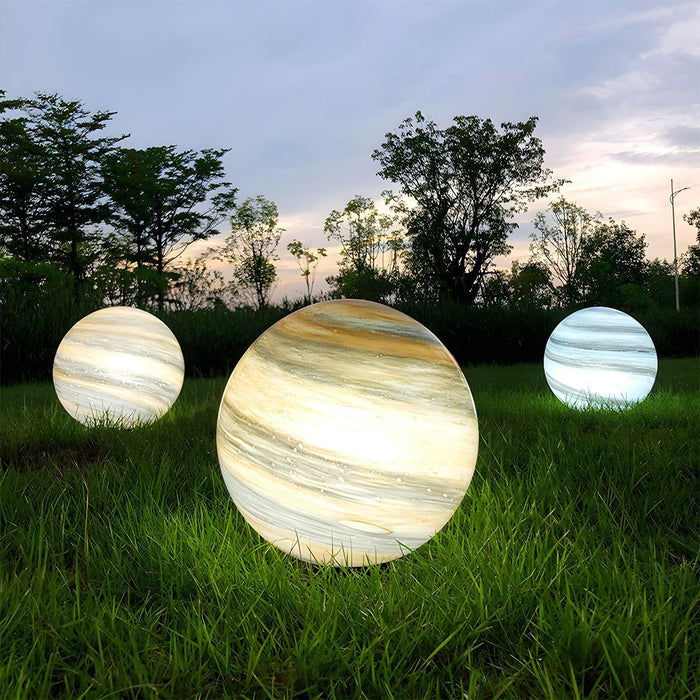 Waterproof Solar Globe Planet LED Light - Outdoor Landscape Lighting, Garden Pathway Accent