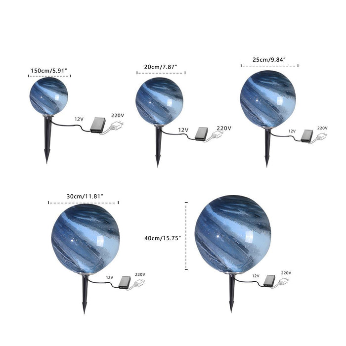 Waterproof Solar Globe Planet LED Light - Outdoor Landscape Lighting, Garden Pathway Accent