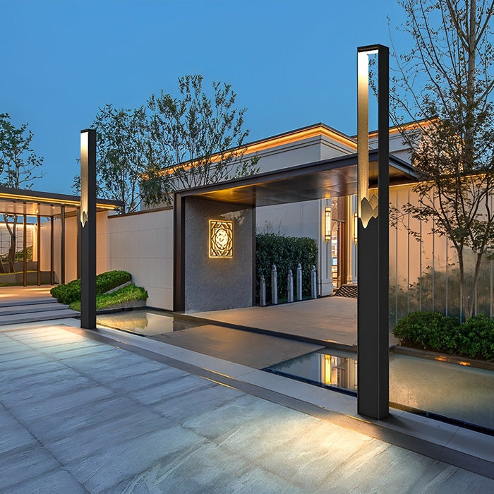 Solar Path Light - Mountain Scenery Outdoor Landscape Lighting, Waterproof Stainless Steel Garden Art