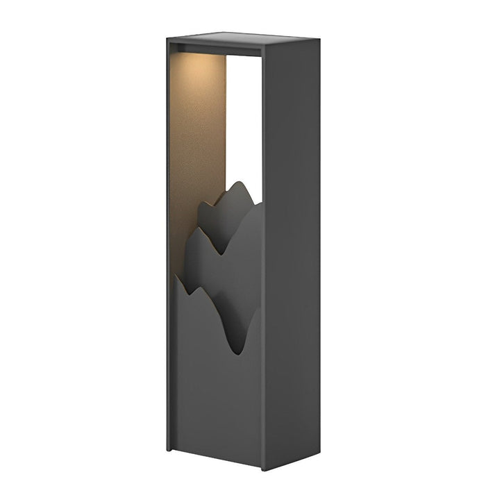 Solar Path Light - Mountain Scenery Outdoor Landscape Lighting, Waterproof Stainless Steel Garden Art