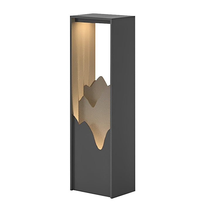 Solar Path Light - Mountain Scenery Outdoor Landscape Lighting, Waterproof Stainless Steel Garden Art