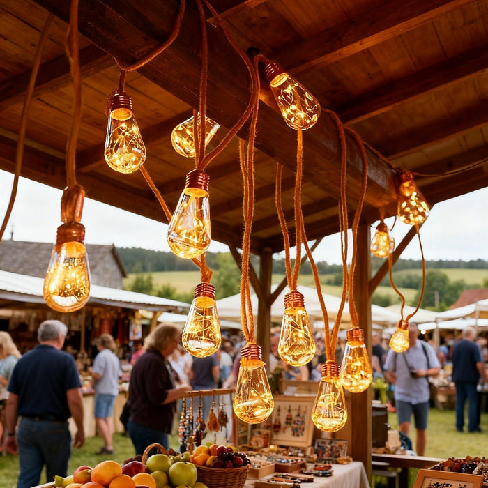 Solar Retro Filament LED String Lights, Waterproof IP55, Outdoor Garden/Patio/Yard