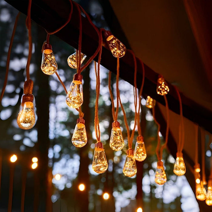 Solar Retro Filament LED String Lights, Waterproof IP55, Outdoor Garden/Patio/Yard