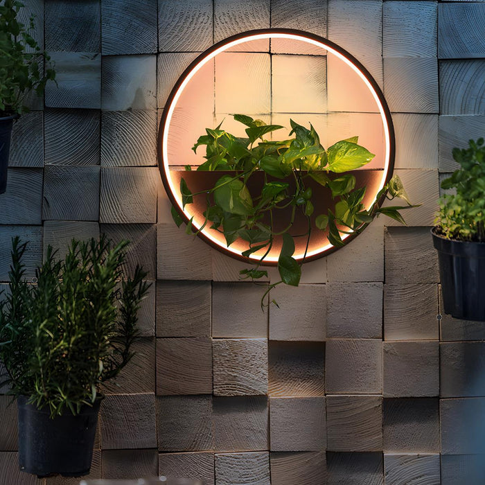 Solar LED Wall Planter Light - Outdoor Waterproof - Integrated Plant Pot, Garden Decor
